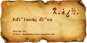 Kálazdy Éva névjegykártya