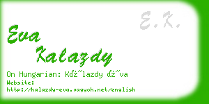 eva kalazdy business card